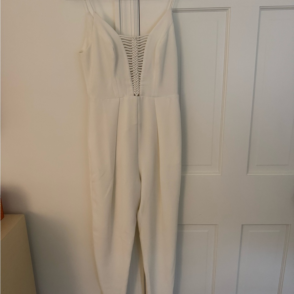 Zimmermann White Crepe Braid Jumpsuit